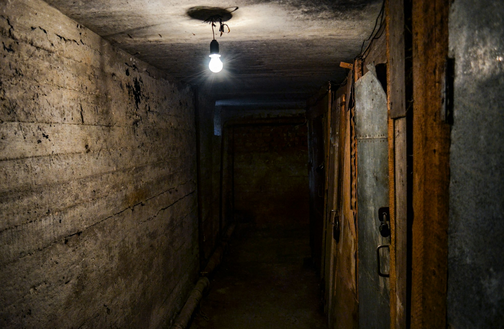 dark crawl space under house