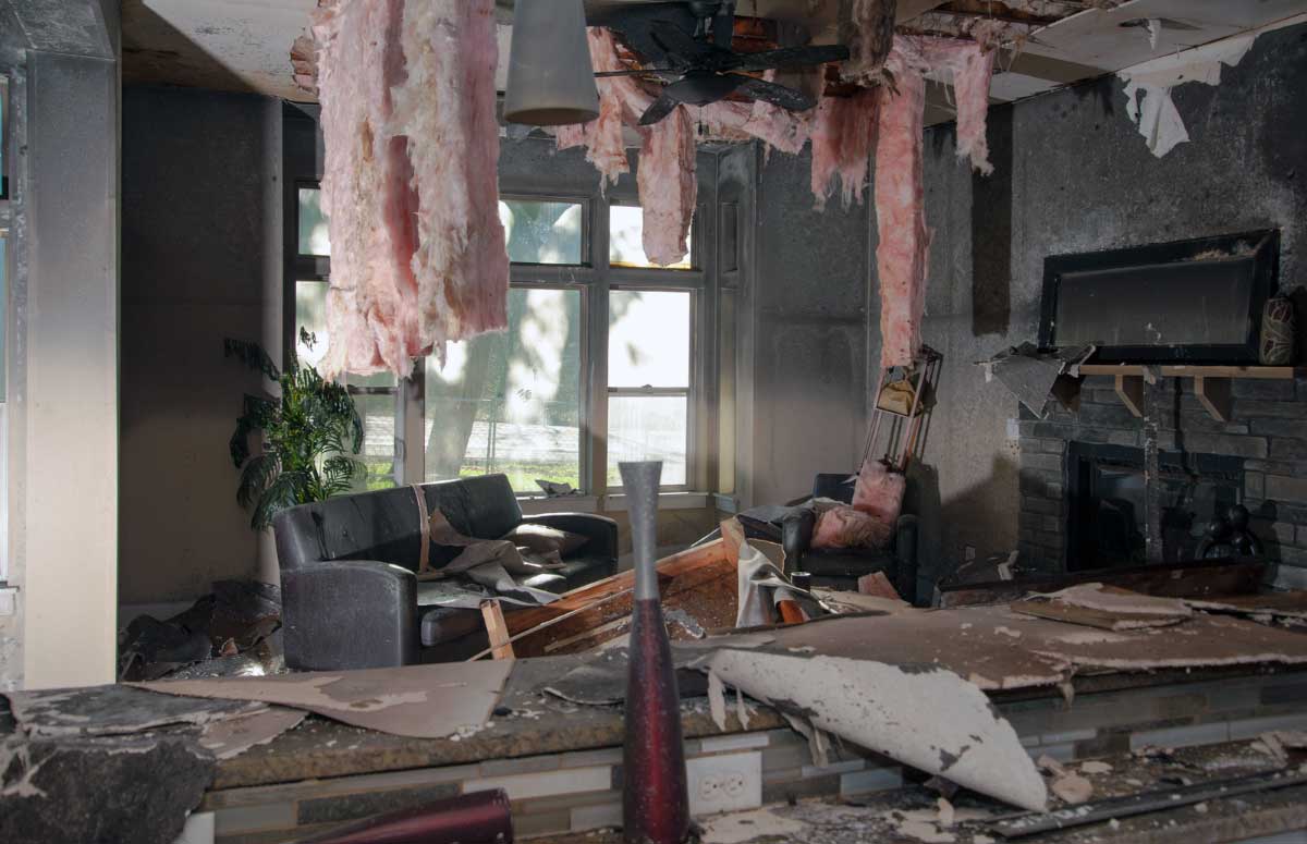 damage house after fire
